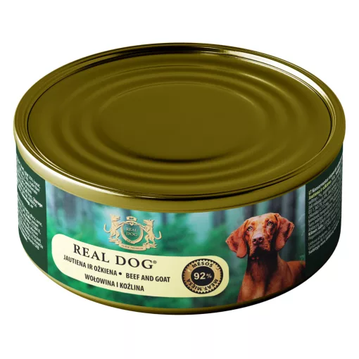 REAL DOG SP nedves kutyaeledel 240 g – Marha- és kecskehússal felnőtt kutyáknak