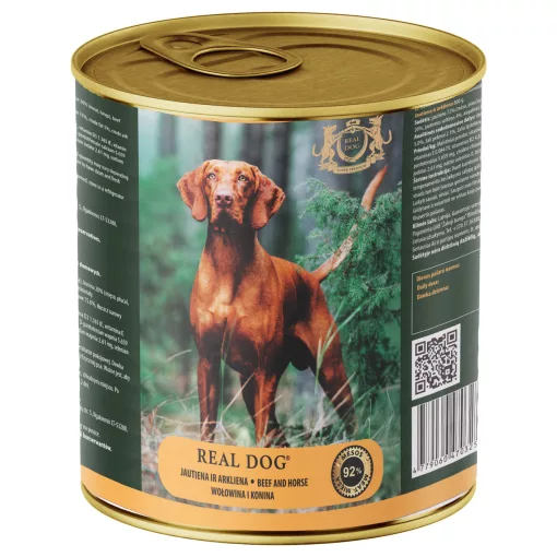 REAL DOG SP nedves kutyaeledel 800 g – Marha- és lóhússal felnőtt kutyáknak