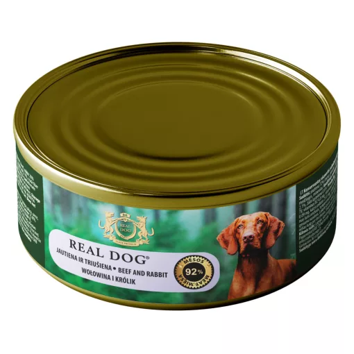 REAL DOG SP nedves kutyaeledel 240 g – Marha- és nyúlhússal felnőtt kutyáknak