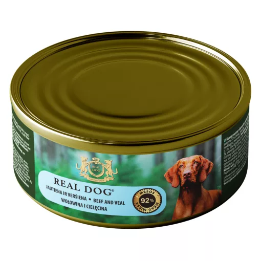 REAL DOG SP nedves kutyaeledel 240 g – Marha- és borjúhússal felnőtt kutyáknak