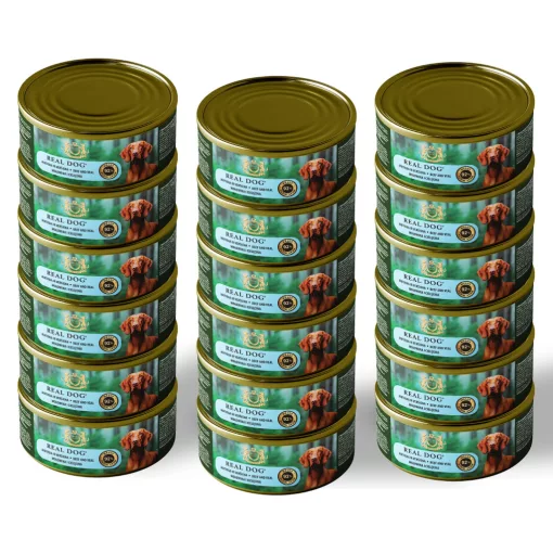REAL DOG SP nedves kutyaeledel 24*240 g – Marha- és borjúhússal felnőtt kutyák részére