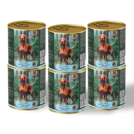 REAL DOG SP nedves kutyaeledel 6*800 g – Marha- és borjúhússal felnőtt kutyáknak