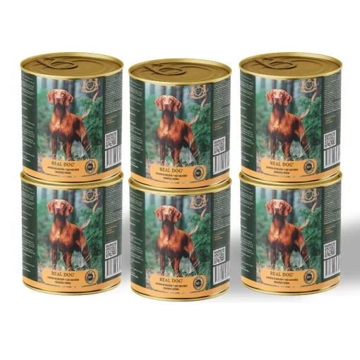 REAL DOG SP nedves kutyaeledel 6*800 g – Marha- és lóhússal felnőtt kutyáknak