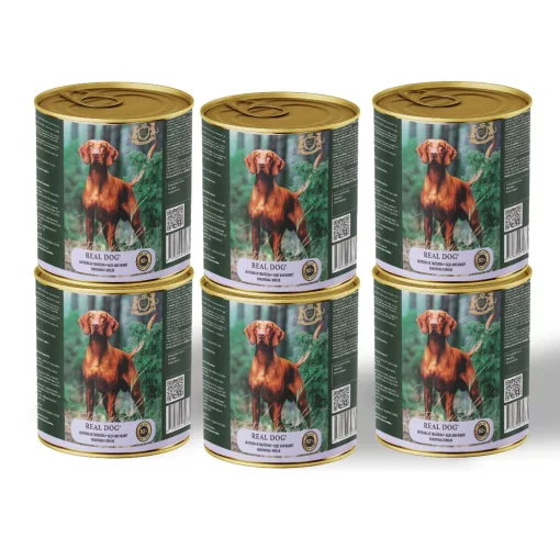 REAL DOG SP nedves kutyaeledel 6*800 g – Marha- és nyúlhússal felnőtt kutyáknak