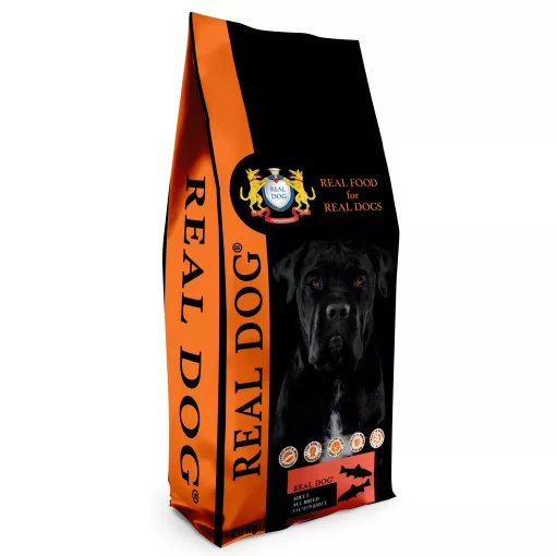 REAL DOG Adult All Breeds Salmon & Rice 20 kg – Monoproteines száraztáp lazaccal és rizzsel felnőtt kutyáknak