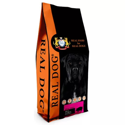 REAL DOG Adult All Breeds Pork & Rice 20 kg – Monoproteines száraztáp sertéshússal és rizzsel felnőtt kutyáknak